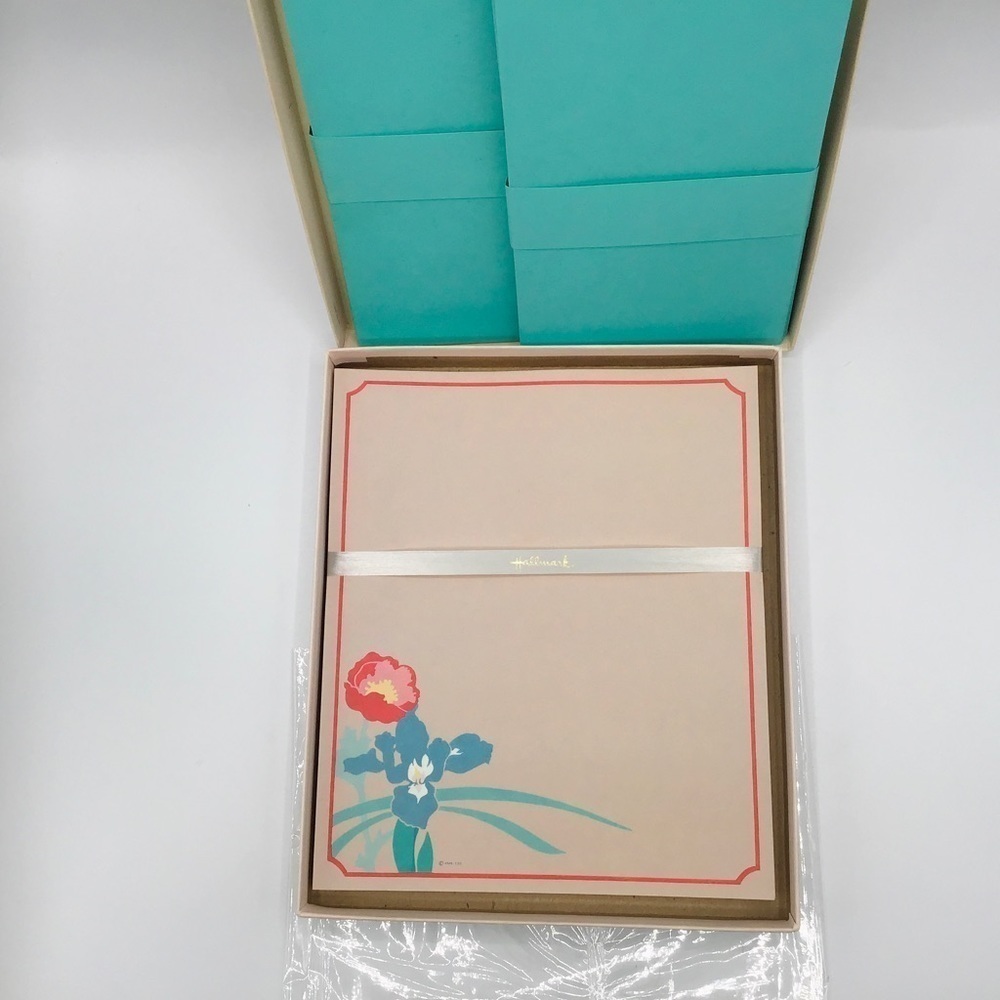 VINTAGE Scented HALLMARK Boxed Stationery Set Floral Complete 54 Pieces